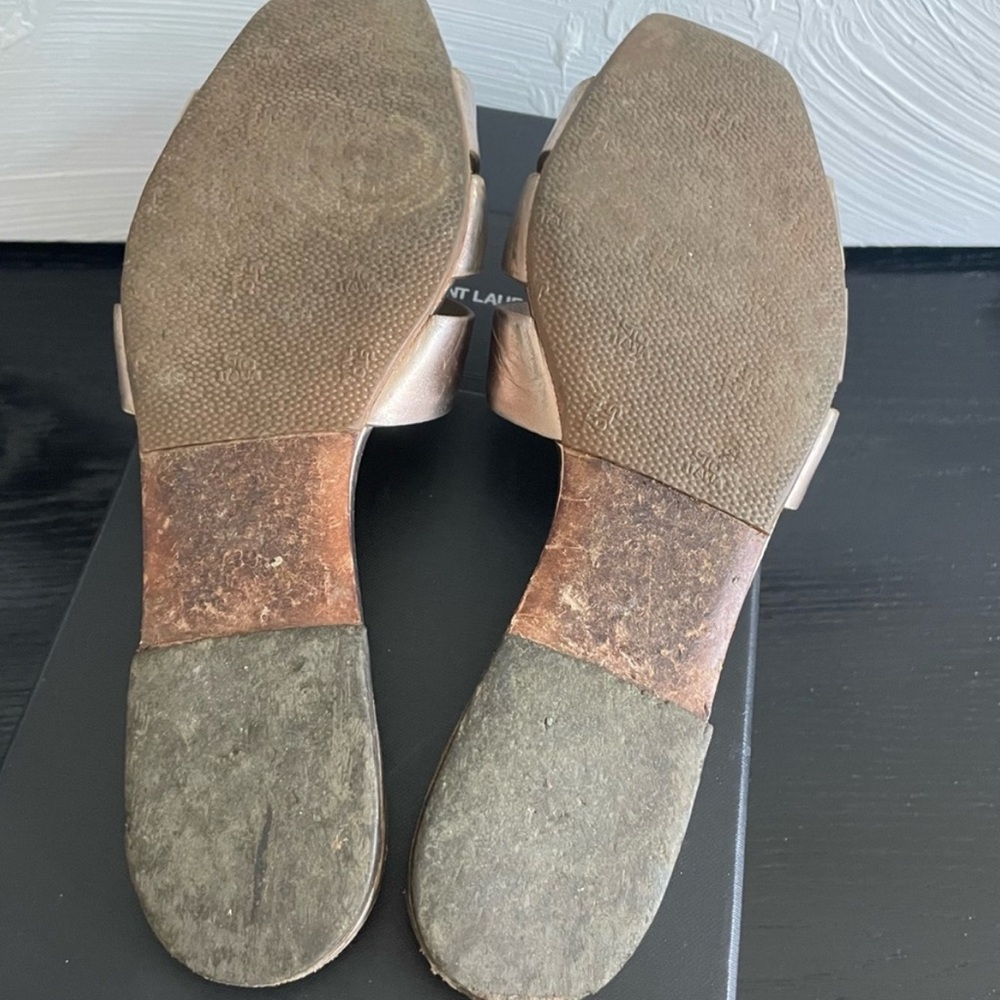 Saint Laurent Metallic Sandals - Picture 7 of 13